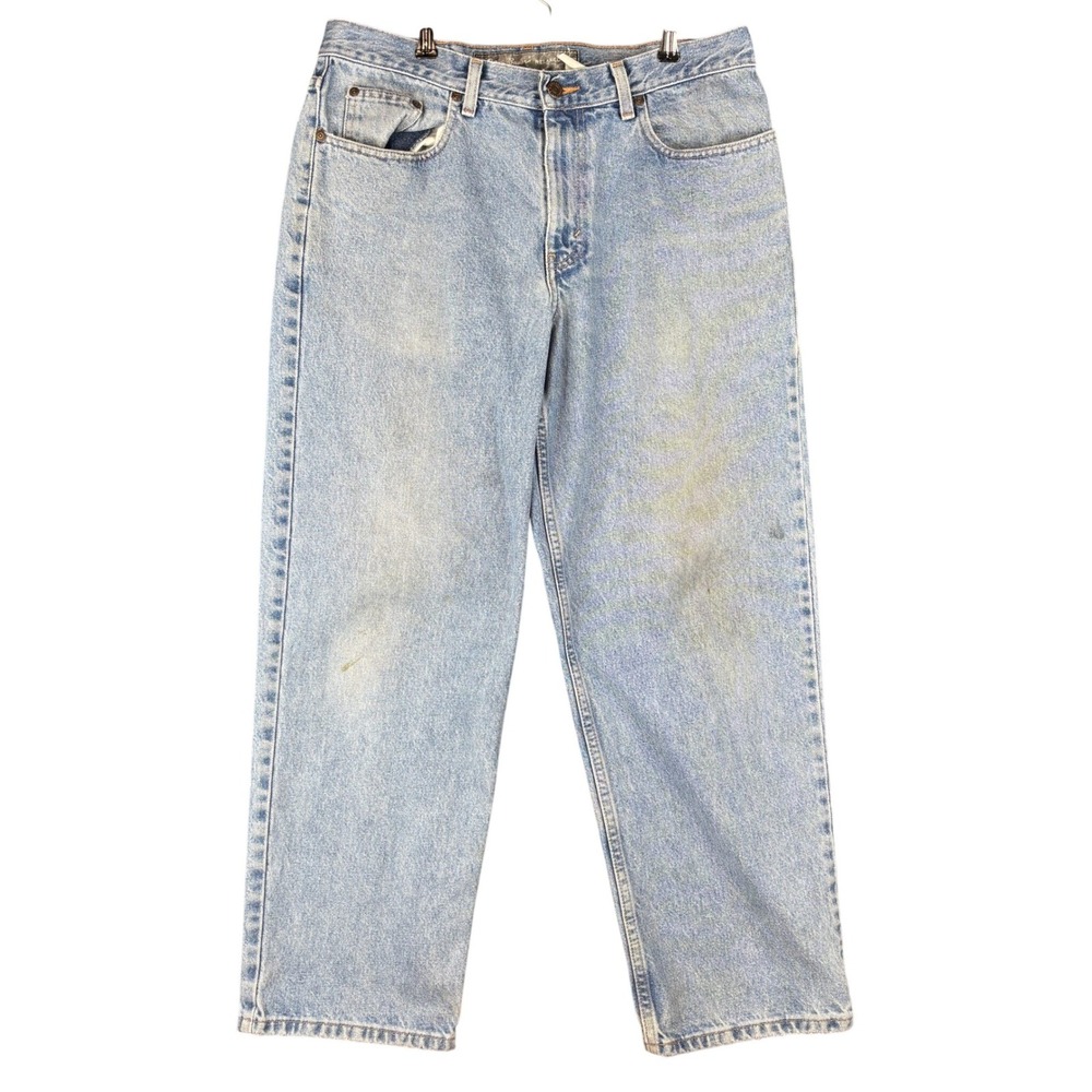 Vintage Eddie Bauer Relaxed Fit Light Wash Denim Jeans Mens 34x30 Vintage Rugged